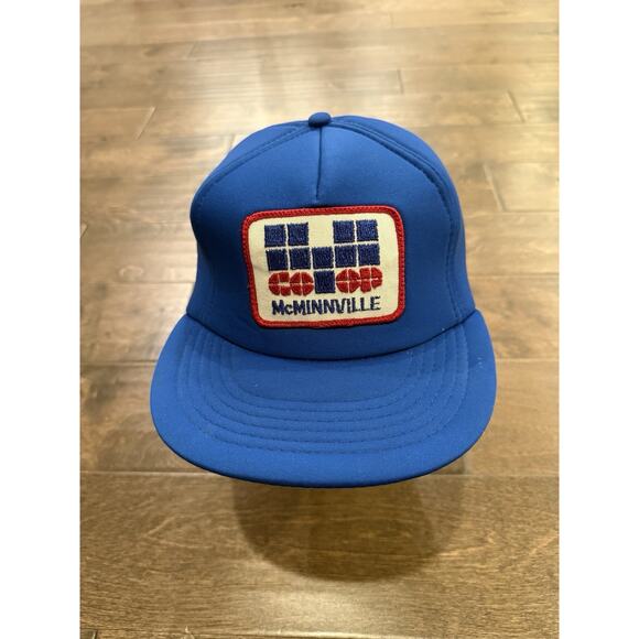 Vintage 80s Co-op McMinnville Patch Snapback Trucker Mesh Foam Hat Baseball Cap - Picture 2 of 9